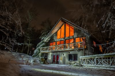 Light painting on house